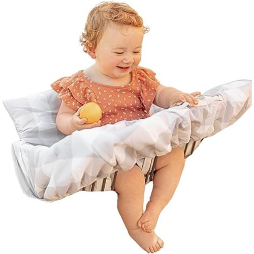 2-in-1 Cushy Cart Cover and High Chair Cover | Universal Fit | Includes Storage Pouch (Buffalo Check)