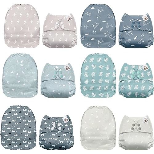 Mama Koala 1.0 Cloth Diapers for Babies, 6 Pack Pocket Shell Only (NO Inserts) - One Size Washable and Reusable Pocket Diapers for Newborns and Toddlers - 160059