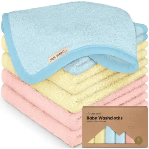 6-Pack Baby Washcloths, Soft Absorbent Washcloths for Face, Body(Candy Pop)