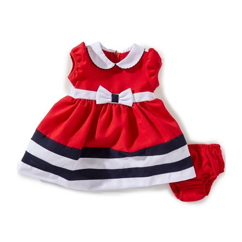 Bonnie Jean Baby Girls Short-Sleeve Nautical Fit-And-Flare Dress