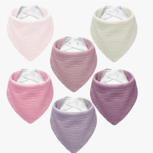 Muslin Baby Bibs,Soft Triangular Baby Bandana Drool Bibs for Baby Boy Girl,Solid Colors Bib for Drooling Teething