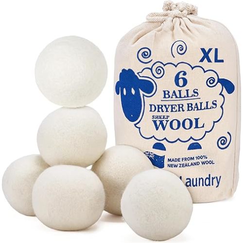 Handy Laundry Wool Dryer Balls - Natural Fabric Softener, Reusable, Reduces Clothing Wrinkles and Saves Drying Time, Better Alternative to Plastic Balls and Liquid Softener (Pack of 4)