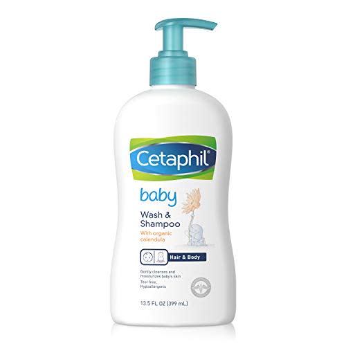 Cetaphil Baby Wash & Shampoo with Organic Calendula |Tear Free | Paraben, Colorant and Mineral Oil Free | 13.5 Fl. Oz