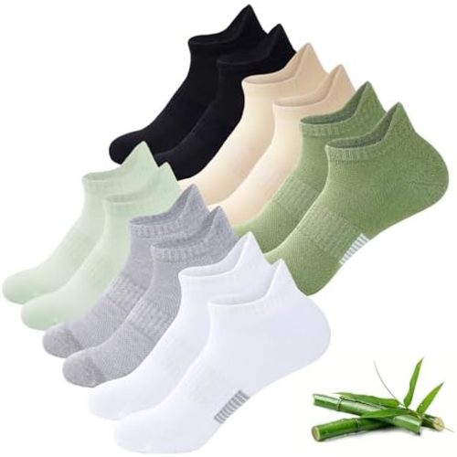 Niorasen Ankle Socks for Women, 6 Pairs Breathable Bamboo Viscose Low Cut Thin Socks,Moisture Wicking Casual Sports Running