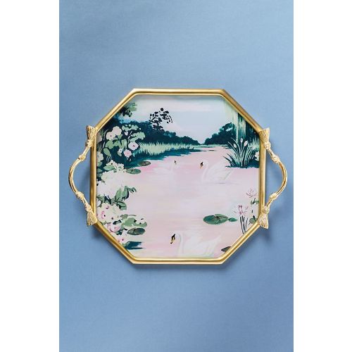 Abigail Swan Gold Metal Tray