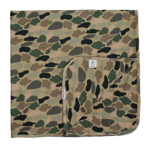 Classic Camo Waffle Knit Luxury Bamboo Blanket