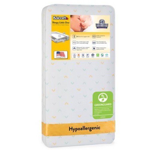 Kolcraft Sleepy Little One Crib and Toddler Mattress: Firm Feel, 5" Thickness, Waterproof Cover, Continuous Coils