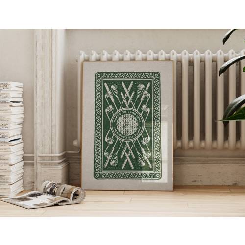 Vintage Golf Card Art Print: Green Athletic Poster (Digital Download)
