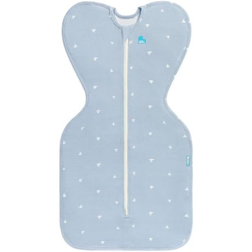 Love to Dream Swaddle Up Viscose from Bamboo, Arms Up Position, Soft and Sustainable Bamboo Fabric, Versatile Wearable Blanket, 1.0 TOG (20-24°C) Ideal for Moderate Temps, Boats Mist, Medium, 6–8.5kg