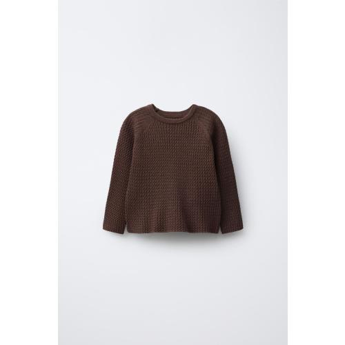 CABLE KNIT SWEATER - Brown | ZARA United States
