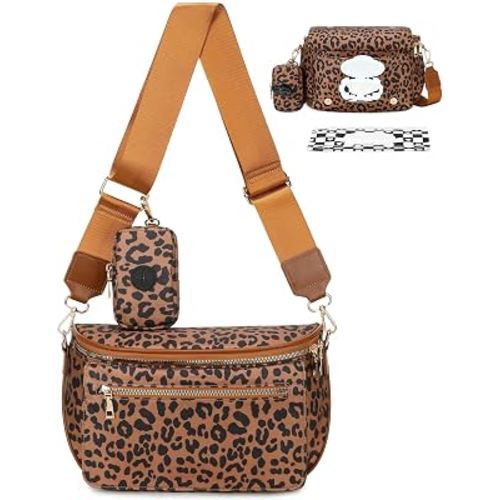 Small Diaper Bag Expandable Fanny Pack with Wipes Dispenser & Mini Pouch | Nylon Water-resistant Belt Bag, Built-in Wipes Dispenser, 8L Capacity, Daily Errands, Stroller Walks, Travel Essentials