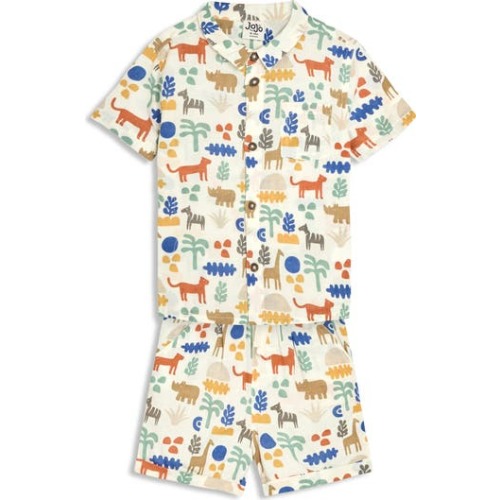 Safari Print Shirt & Shorts Set