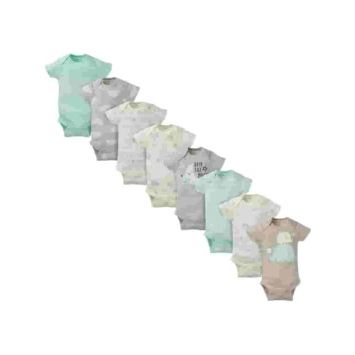 Gerber 8-Pack Unisex Baby Onesies Bodysuits, Short Sleeves, Sizes Newborn -12M