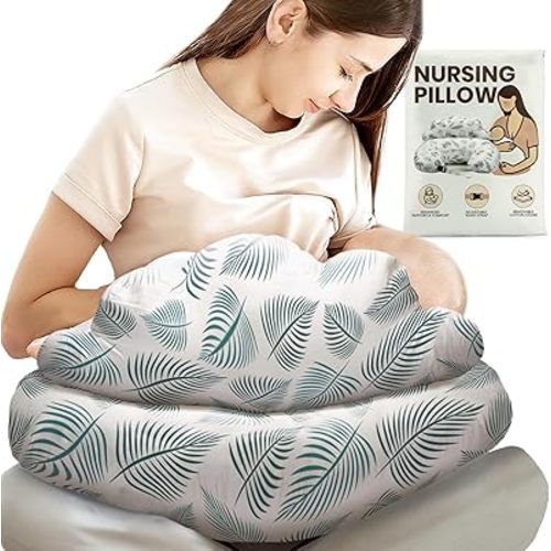 PILLANI Nursing Pillow for Breastfeeding, Breast Feeding Must Haves, Baby Pillow, Breast Feeding Pillow for Mom & Baby, Removable Cotton Cover, Adjustable Waist Strap, Breastfeeding Essentials Newborn