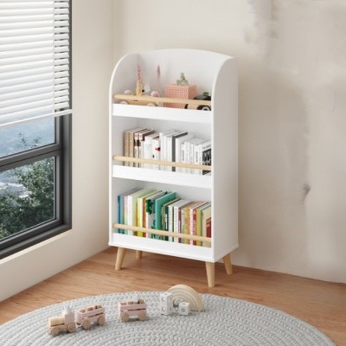 Kids Bookshelf, 3-Tier Bookcase, Book Organizer, Bookshelf Toy Storage Cabinet Organizer for Children's Room, Playroom, Nursery White