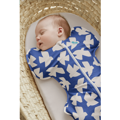Swaddle Up™ 1.0 TOG Cotton Cobalt Paperbirds
