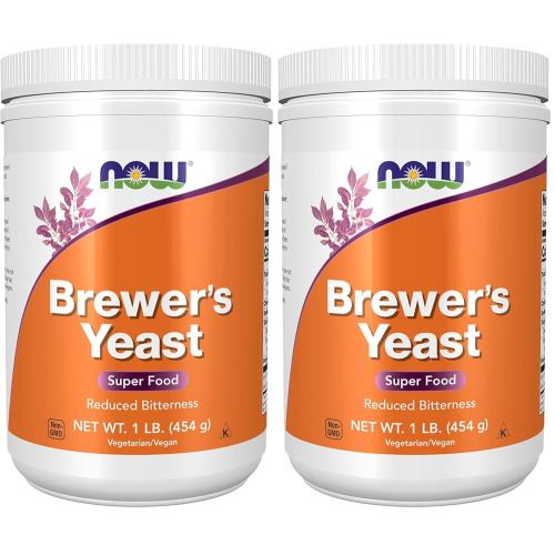 NOW Supplements, Brewer's Yeast Powder with Naturally Occurring Protein and B-Vitamins, 1-Pound (Pack of 2)