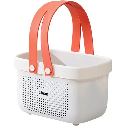 Portable Shower Caddy Basket with Handle Plastic Storage Basket Small White