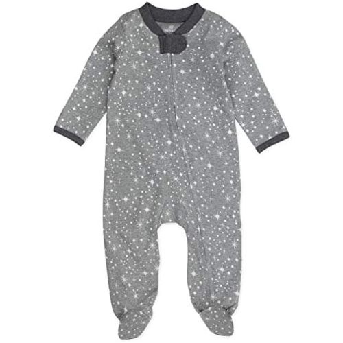 HonestBaby Sleep & Play Footed One-Piece Pajama Sleeper 100% Organic Cotton, Baby Boys