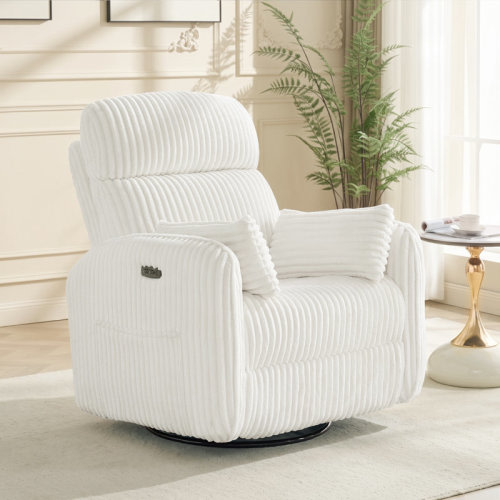 Latitude Run® Modern Teddy Upholstered Manual Recliner Nursery Chair with Swivel and rocker | Wayfair