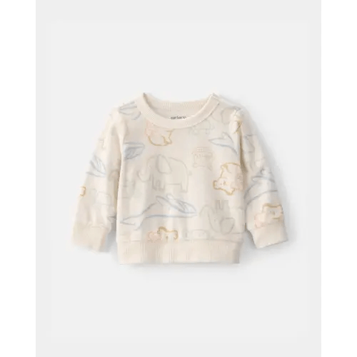 Baby Animal Friends Terry Pullover Sweatshirt - Cream | Carter's