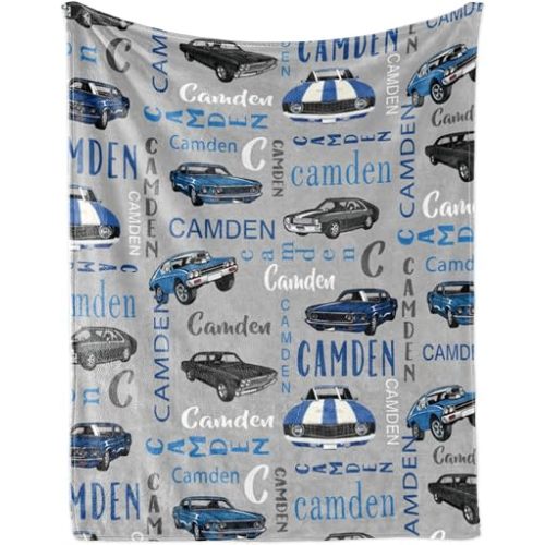 Custom Car Blanket with Name for Boys Personalized 40x50" Blanket for Kids