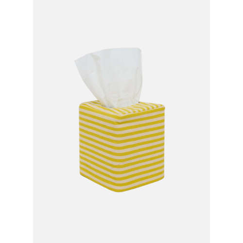 HTH x Domino MINI STRIPE - Lemon & Sand Tissue Box Cover – Heather Taylor Home