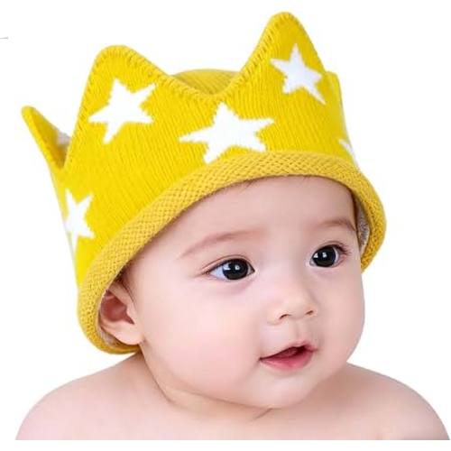 Amazon.com: VEICOSTT Knit Headband Headwear for Baby Toddler Yellow Crown Hairband 1st Birthday Hat Warm Headband Ear Headwrap ZHB45