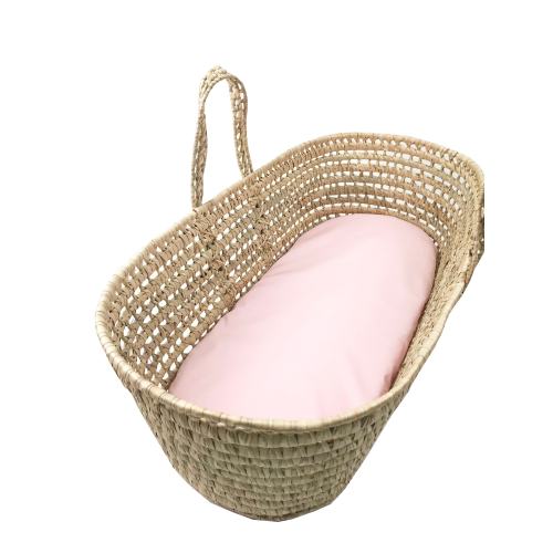 Pink Cotton Fitted Sheet: Custom Bassinet, Moses Basket, Cradle