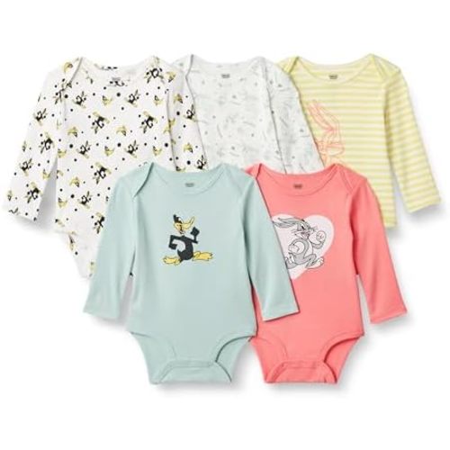 Amazon Essentials Harry Potter - DC Comics - Looney Tunes Unisex Babies' Long-Sleeve Bodysuits