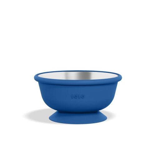 Lalo 12oz Stainless Steel Suction Baby Bowl - Blue Raspberry
