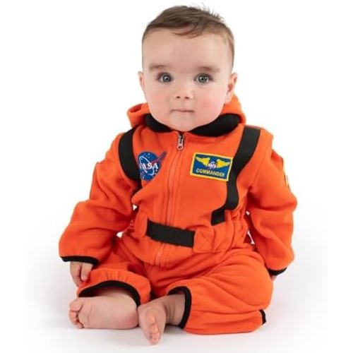 Cuddle Club Astronaut Fleece Baby Bunting Bodysuit with Hood, Cozy NASA Fleece Bunting Suit, Easy-Zip Baby Winter Clothes
