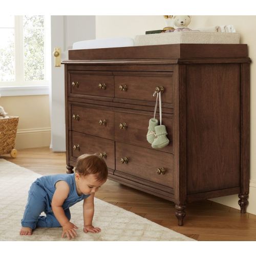 Chris Loves Julia Turned Wood 6-Drawer Dresser & Topper Set (56w x 19d")