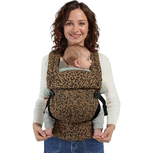 Baby Carrier Newborn to Toddler, Adjustable Toddler Carrier, Baby Holder Carrier, Kangaroo Infant Carriers with Widen Shoulder Straps, Brown Leopard