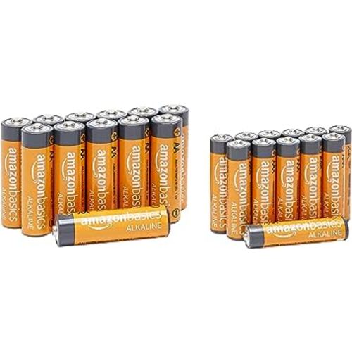 Amazon Basics 24 Count AA & AAA High-Performance Batteries Value Pack - 12 Double AA Batteries and 12 Triple AAA Batteries