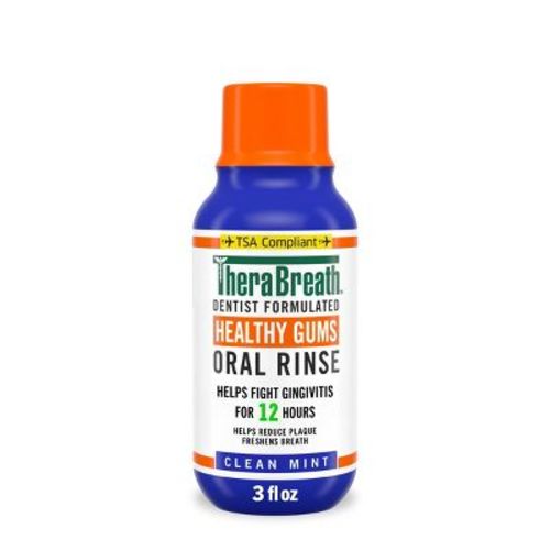 TheraBreath Healthy Gums Mouthwash Antigingivitis - Clean Mint - Travel Size - 3 fl oz