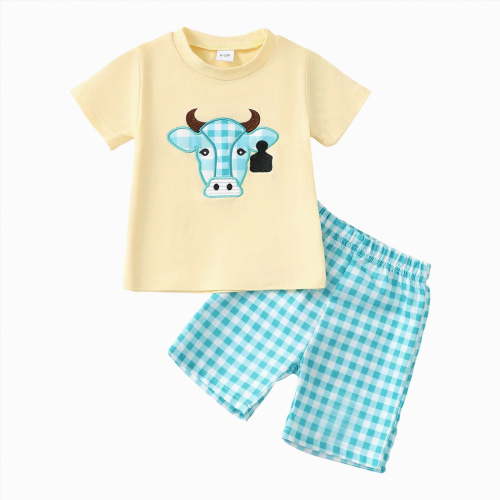 Toddler Clothes for Boys Shorts Sets Kids Summer Embroidery Prints Short Sleeve Casual 0 3 6 12 18 24 Months T-shirt+Shorts Children Clothing Set Two Pieces