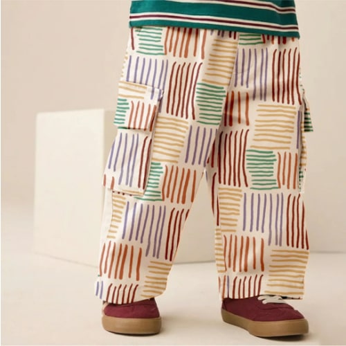 Baby & Kids Stripe Plaid Multiple Pockets Pants