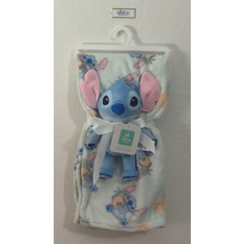 Disney Stitch Baby Blanket With Stuff Toy NEW w Tags , Lovely Soft Baby Gift