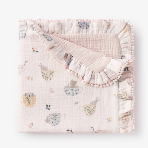Tea Party Organic Muslin Security Blanket