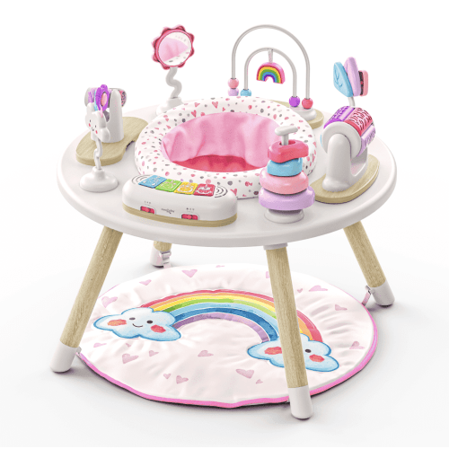 Move2Play 4-in-1 Baby Activity Center | Montessori-Inspired Design | 8 Interactive Toys | Tummy Time, Exersaucer, Jumper & Toddler Table | Baby Essential