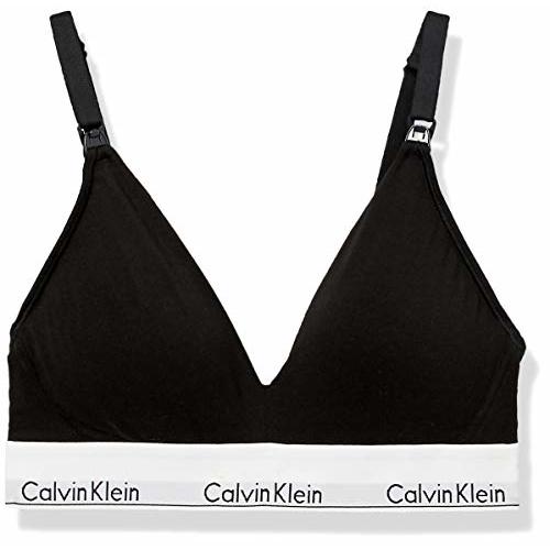 Calvin Klein Women's Modern Cotton Lightly Lined Triangle Nursing Bra - Medium - Black