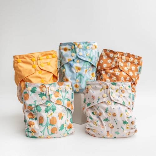 Little Garden Friends by Malika Buttinger - Essential Pocket Diapers - – Kinder Cloth Diaper Co.