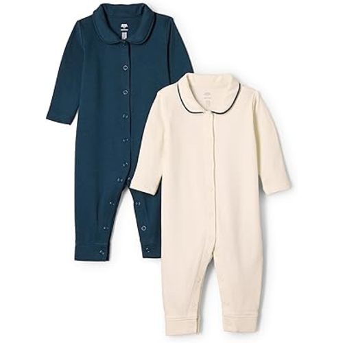 Amazon Essentials x Sofia Grainge Unisex Babies' Cotton Footless Sleepsuit, Pack of 2