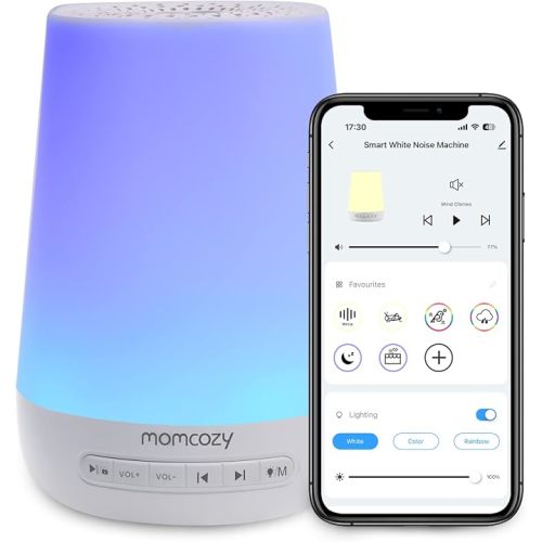 Momcozy Smart Baby Sound Machine with Night Light, White Noise Machine
