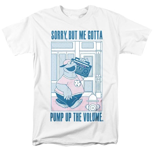 Sesame Street Cookie Monster Pump Up The Volume Unisex Adult T Shirt