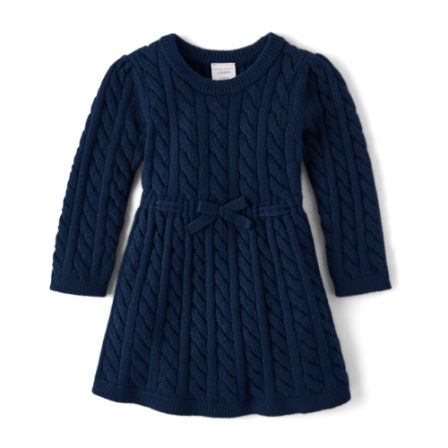 Baby Girls Cable Knit Sweater Dress - Homegrown by Gymboree - Blue