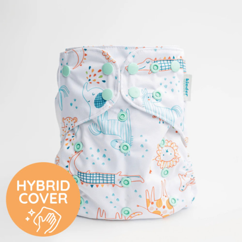 Color: Safari Smiles • Essentials Hybrid Wipeable Diaper Cover