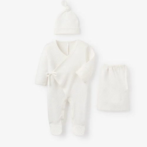 Organic Cotton Pointelle Layette 2 Pc Gift Set