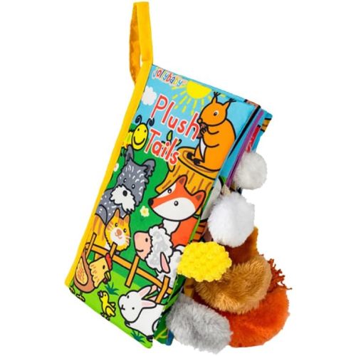 HECCEI Baby Cloth Books Baby Toys 0-6 Months Soft Cloth Book with Tail Touch and Feel Crinkle Books Sensory Toys for Infant Tummy Time Activity for 3 Months+, Plush Tails